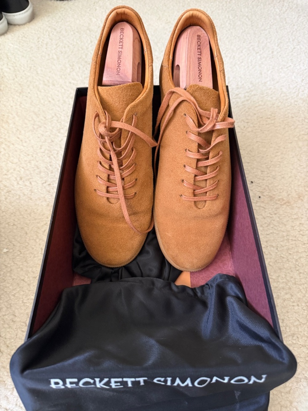 Beckett Simonon Men's Suede Lace-Up Oxfords in Tan